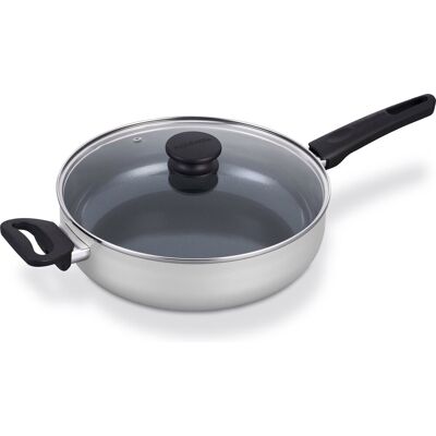 Brabantia indu+ hapjespan met deksel -ø 28cm - sauteerpan - keramische antiaanbaklaag - geschikt voor inductie - 100% pfas vrij - vaatwasserbestendig -grijs Brabantia indu+ hapjespan met deksel -ø 28cm - sauteerpan - keramische antiaanbaklaag - geschikt voor inductie - 100% pfas vrij - vaatwasserbestendig -grijs