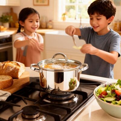 Alpina kookpan met deksel 2,4 liter - rvs pan 18 cm - inductie - glazen deksel - geschikt voor alle warmtebronnen Alpina kookpan met deksel 2,4 liter - rvs pan 18 cm - inductie - glazen deksel - geschikt voor alle warmtebronnen