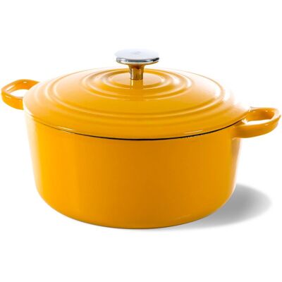 BK - Bourgogne Sunny Yellow - 24 cm - 4,2 L - Gietijzeren braadpan BK - Bourgogne Sunny Yellow - 24 cm - 4,2 L - Gietijzeren braadpan