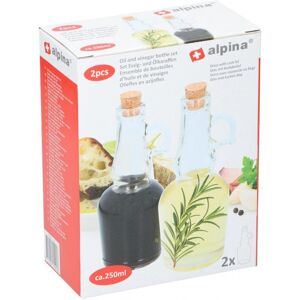 Alpina olie&azijn fles 250ml glas 2-delig Alpina olie&azijn fles 250ml glas 2-delig