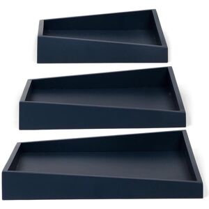 Senza asymmetrische houten dienbladen 3 stuks blauw Senza asymmetrische houten dienbladen 3 stuks blauw