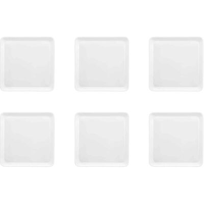 Medard De Noblat - yaka white - vierkant dinerbord 25.5x25.5 cm - 6 delig - porselein Medard De Noblat - yaka white - vierkant dinerbord 25.5x25.5 cm - 6 delig - porselein