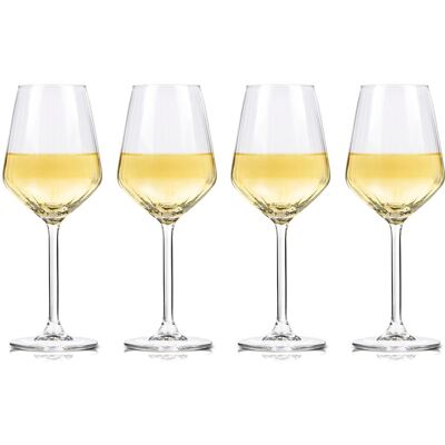 Alpina wijnglazen witte wijn - 4 stuks witte wijnglazen - wijnglas 38cl - wijnglazen set - glazenset voor diner - wijn glazen - helder glas Alpina wijnglazen witte wijn - 4 stuks witte wijnglazen - wijnglas 38cl - wijnglazen set - glazenset voor diner - wijn glazen - helder glas