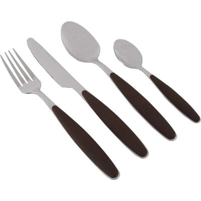 Gimex - bestek - bruin - soft touch heft - 16-delig Gimex - bestek - bruin - soft touch heft - 16-delig