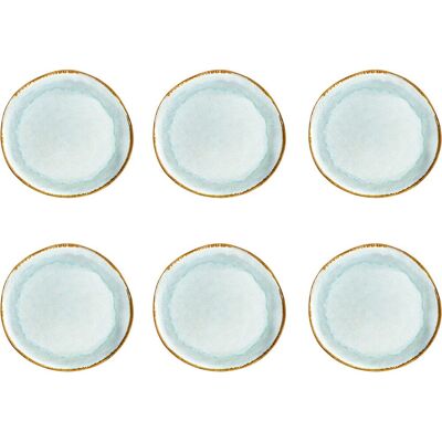 Medard De Noblat - shadow aqua - dinerbord 28 cm - 6 delig - stoneware Medard De Noblat - shadow aqua - dinerbord 28 cm - 6 delig - stoneware