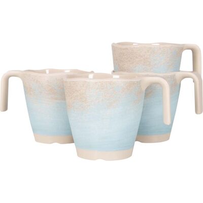 Gimex stone line mok - beige - 300 ml - 4 stuks Gimex stone line mok - beige - 300 ml - 4 stuks
