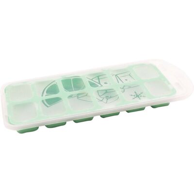 DOTZ ijsblokjesvorm uit silicone voor 12 blokjes groen 27.2x10.7x2.4cm DOTZ ijsblokjesvorm uit silicone voor 12 blokjes groen 27.2x10.7x2.4cm