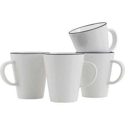 Gimex - linea line - mok - zwart - 4 stuks Gimex - linea line - mok - zwart - 4 stuks