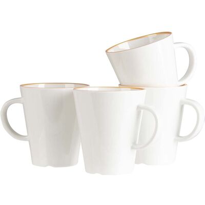 Gimex linea line mok - goud - 350 ml - 4 stuks Gimex linea line mok - goud - 350 ml - 4 stuks