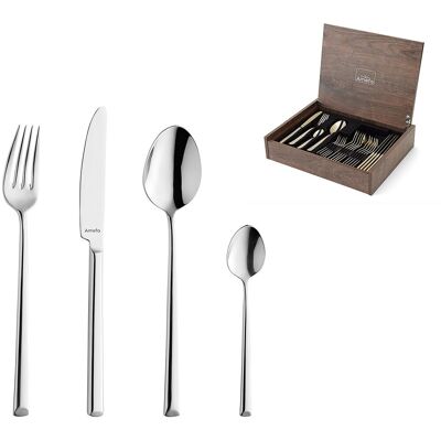 Amefa Metropole 1170 24-delige bestekset met houten kist Amefa Metropole 1170 24-delige bestekset met houten kist