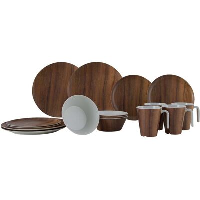 Gimex - nature line - servies - wood - 16-delig Gimex - nature line - servies - wood - 16-delig