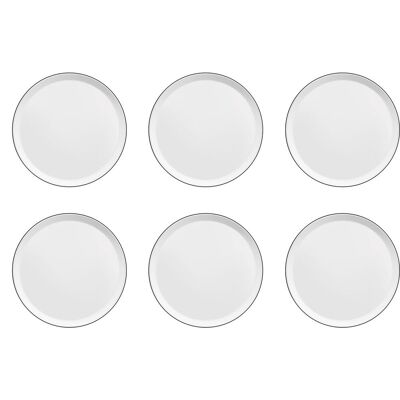 Medard De Noblat - yaka black - dinerbord 27 cm - 6 delig - porselein Medard De Noblat - yaka black - dinerbord 27 cm - 6 delig - porselein