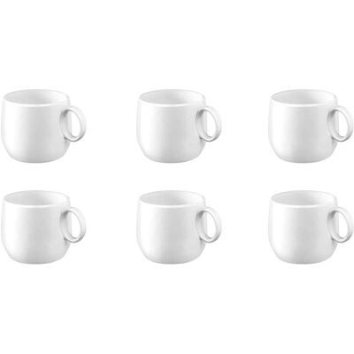 Medard De Noblat - yaka white - koffie & theekop 20 cl - 6 delig - porselein Medard De Noblat - yaka white - koffie & theekop 20 cl - 6 delig - porselein