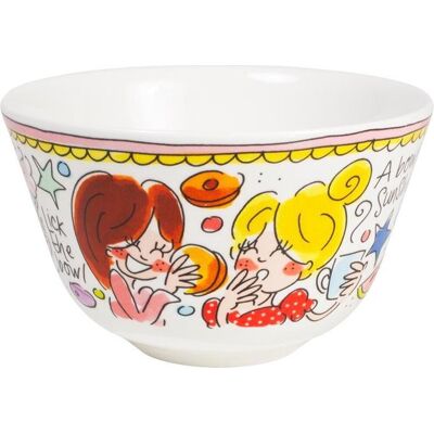 Blond Amsterdam even bijkletsen kom ø14 cm - roze rand Blond Amsterdam even bijkletsen kom ø14 cm - roze rand