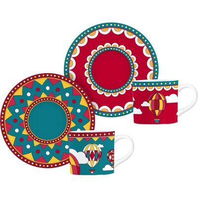 Bialetti winter wonderland espresso kop & schotel set - 2 kopjes met schotels - 90 ml - limited edition Bialetti winter wonderland espresso kop & schotel set - 2 kopjes met schotels - 90 ml - limited edition