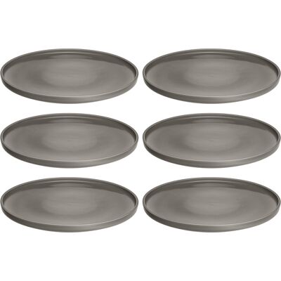 LEONARDO Roma Keramisch Servies - 6 stuks, Taupe, 27cm - Servies Set LEONARDO Roma Keramisch Servies - 6 stuks, Taupe, 27cm - Servies Set