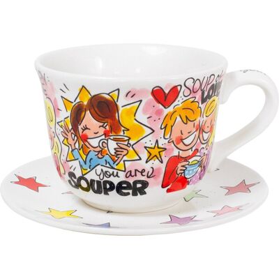 Blond Amsterdam , even bijkletsen set: soep kom souper en bord star 18cm Blond Amsterdam , even bijkletsen set: soep kom souper en bord star 18cm