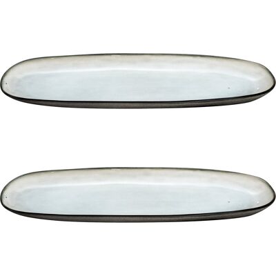 Medard De Noblat - shadow nacre - grote ovale schaal - 35.5 x 14 cm - 2 delig - stoneware Medard De Noblat - shadow nacre - grote ovale schaal - 35.5 x 14 cm - 2 delig - stoneware