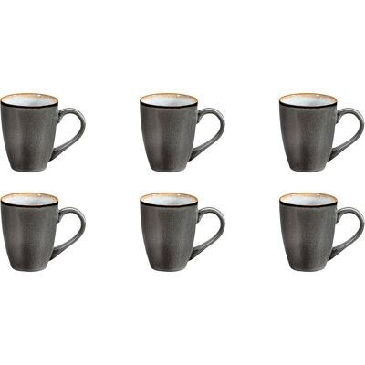 Medard De Noblat - shadow aqua - beker 30 cl - 6 delig - stoneware Medard De Noblat - shadow aqua - beker 30 cl - 6 delig - stoneware