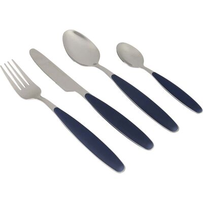 Gimex bestek - marineblauw - soft touch heft - 16-delig Gimex bestek - marineblauw - soft touch heft - 16-delig