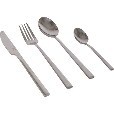 Bo-Camp - bestekset - rvs - 16-delig - 4 personen - zilver Bo-Camp - bestekset - rvs - 16-delig - 4 personen - zilver