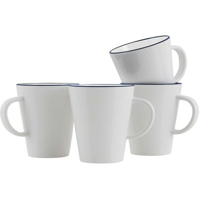 Gimex - linea line - mok - blauw - 4 stuks Gimex - linea line - mok - blauw - 4 stuks