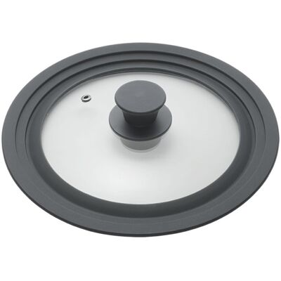 Metaltex pannendeksel 16-20 cm glas/silicone/zwart Metaltex pannendeksel 16-20 cm glas/silicone/zwart