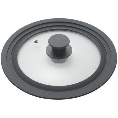 Metaltex pannendeksel 20-24 cm glas/silicone/zwart Metaltex pannendeksel 20-24 cm glas/silicone/zwart