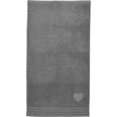 Riviera Maison heart strandlaken - 100x180 cm - antraciet Riviera Maison heart strandlaken - 100x180 cm - antraciet