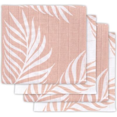 Jollein - Nature Pink 4-Pack - Pink - 70x70 cm - Mousseline doekjes Jollein - Nature Pink 4-Pack - Pink - 70x70 cm - Mousseline doekjes