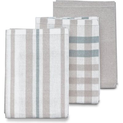 Kela Theedoeken, set van 3, licht grijs, 65 x 45 x 0.2 cm - pasado Kela Theedoeken, set van 3, licht grijs, 65 x 45 x 0.2 cm - pasado