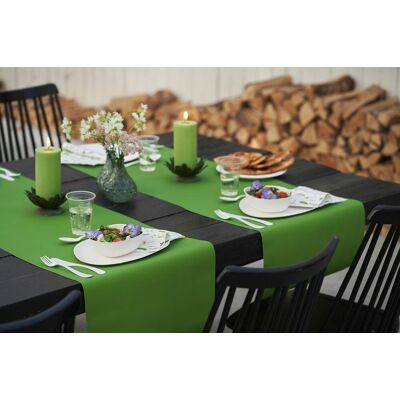 Duni tafelloper - papier - bladgroen - 480 x 40 cm - textiel look - afscheurbaar Duni tafelloper - papier - bladgroen - 480 x 40 cm - textiel look - afscheurbaar