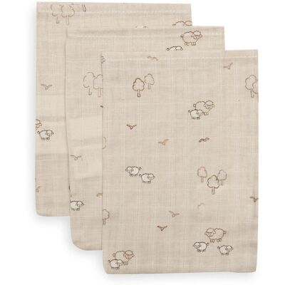 Jollein hydrofiel washandje 15x20cm woolly (3pack) Jollein hydrofiel washandje 15x20cm woolly (3pack)