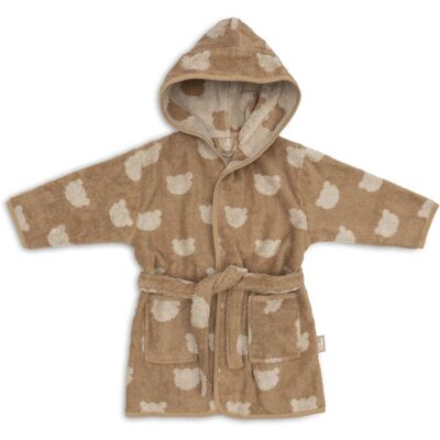 Jollein badjas - 100% badstof - 1-2 jaar - jacquard - teddy bear Jollein badjas - 100% badstof - 1-2 jaar - jacquard - teddy bear