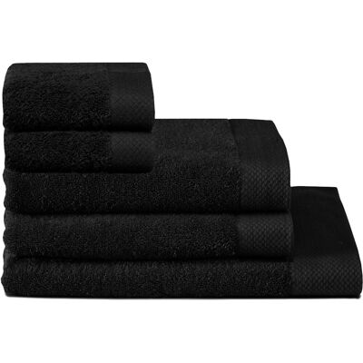 Seahorse combiset pure 5 delige badtextielset black (2xgd+2bd+1xdl) Seahorse combiset pure 5 delige badtextielset black (2xgd+2bd+1xdl)