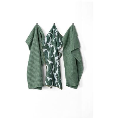 Tiseco Keukenhanddoek essentials, microfiber 40x60cm, set/3, stone green Tiseco Keukenhanddoek essentials, microfiber 40x60cm, set/3, stone green