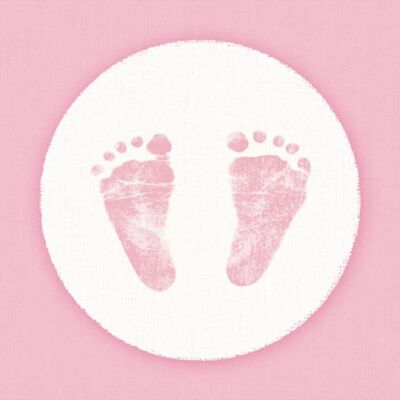 Basic Servetten baby voetjes meisje 25 cm 20 stuks Basic Servetten baby voetjes meisje 25 cm 20 stuks