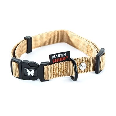 Martin Sellier Beige Verstelbaar Nylon Hondenhalsband - Hondenaccessoire Martin Sellier Beige Verstelbaar Nylon Hondenhalsband - Hondenaccessoire