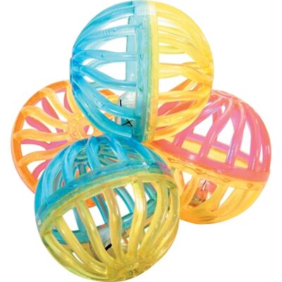 Zolux Katten Speelgoed Ballen - Set van 4 Kleurrijke Bel Balletjes Zolux Katten Speelgoed Ballen - Set van 4 Kleurrijke Bel Balletjes