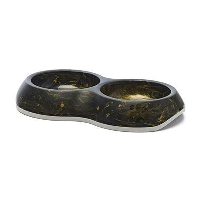 Savic voerbak delice dubbel marble zwart / goud Savic voerbak delice dubbel marble zwart / goud