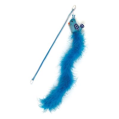 Happy Pet tabby patch kattenhengel vogel blauw Happy Pet tabby patch kattenhengel vogel blauw