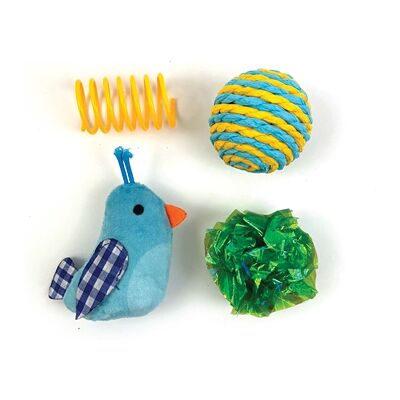 Happy Pet tabby patch vogel multipack blauw Happy Pet tabby patch vogel multipack blauw
