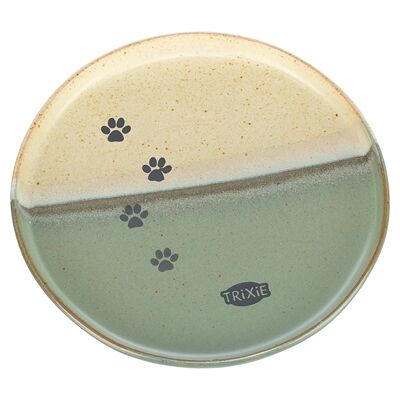 Trixie voerbak / drinkbak kat keramiek groen / beige Trixie voerbak / drinkbak kat keramiek groen / beige