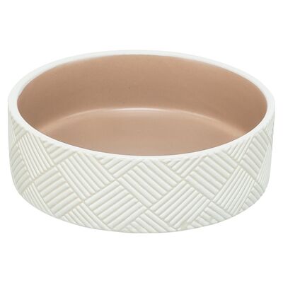 Trixie voerbak / drinkbak patroon keramiek wit / beige Trixie voerbak / drinkbak patroon keramiek wit / beige