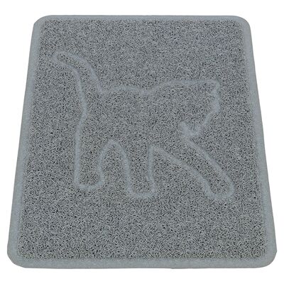Trixie kattenbakmat kattensilhouet pvc lichtgrijs Trixie kattenbakmat kattensilhouet pvc lichtgrijs