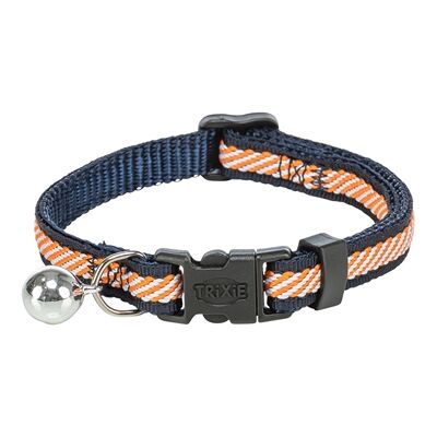 Trixie kattenhalsband gestreept blauw / oranje Trixie kattenhalsband gestreept blauw / oranje