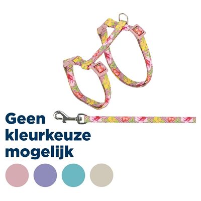 Trixie kattentuigje met riem bloemen motief assorti Trixie kattentuigje met riem bloemen motief assorti