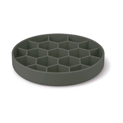Zolux voebrak hond slow feed met zuignappen silicone grijs Zolux voebrak hond slow feed met zuignappen silicone grijs
