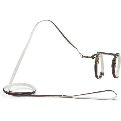 Designed By Lotte virante kattentuigje - kattenharnas - nylon - bruin - 27-45 cm one size Designed By Lotte virante kattentuigje - kattenharnas - nylon - bruin - 27-45 cm one size