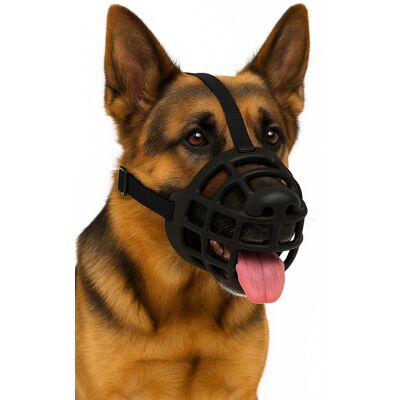 Flamingo muilkorf honden - zachte siliconen muilkorf hond verstelbaar - maat xxl - model benzo zwart Flamingo muilkorf honden - zachte siliconen muilkorf hond verstelbaar - maat xxl - model benzo zwart